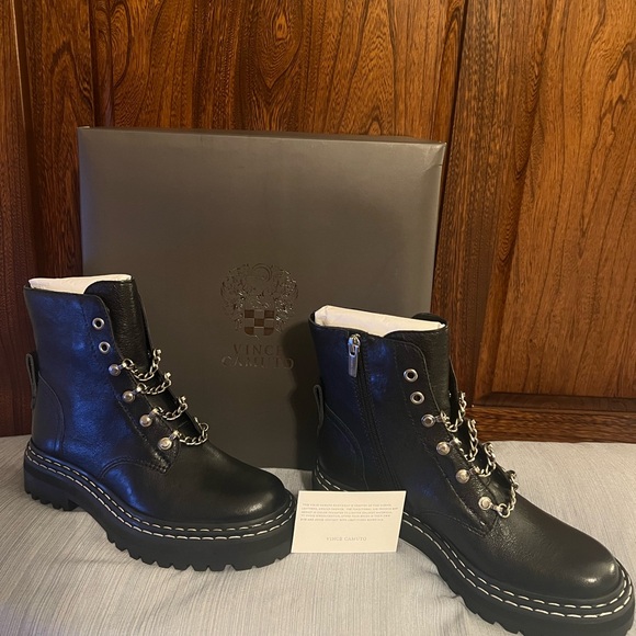 Vince Camuto Shoes - Vince Camuto Popinta Black Leather Zipper Ankle Boots, women's 6.5, new in box